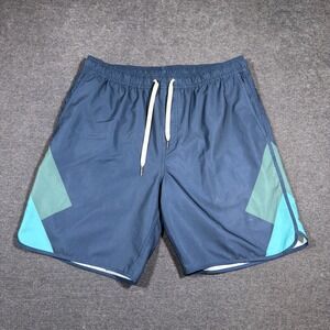 Fair Harbor Swim Shorts Mens XL Blue Colorblock Geometric Stretch Board Shorts